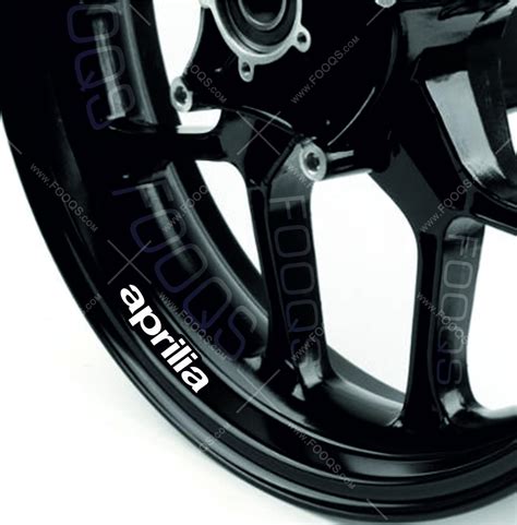 Aprilia Universal White Motorcycle Wheel Rim Decals Fooqs