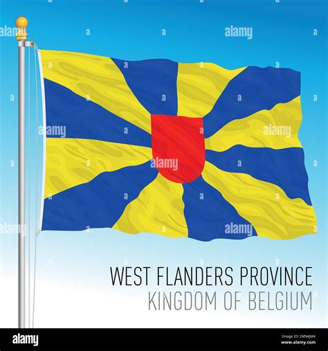 West Flanders Province flag, Kingdom of Belgium, vector illustration ...