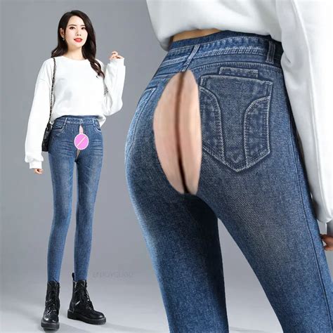 Pantalones Vaqueros Sexys De Cintura Alta Para Mujer Pantal N Invisible