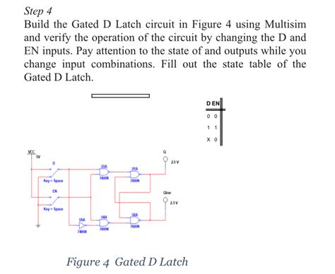 Solved Step 4Build The Gated D Latch Circuit In Figure 4 Chegg