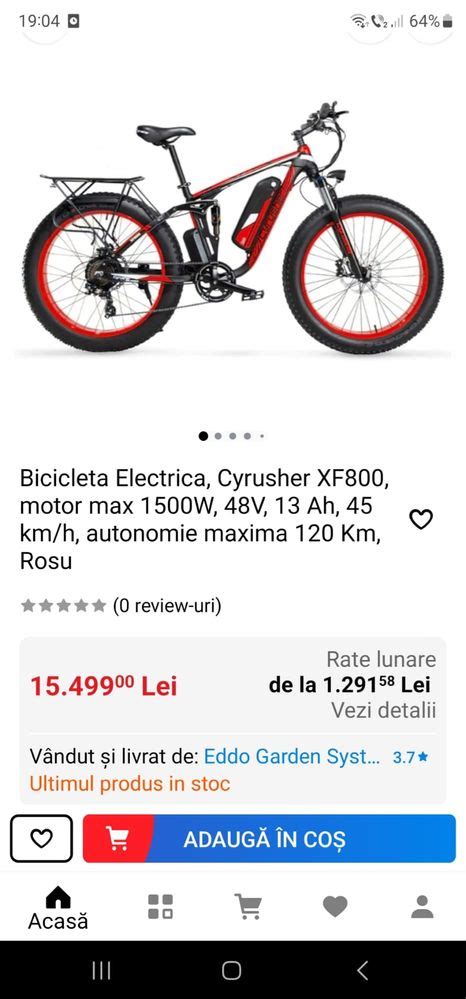 Bicicleta electrică CYRUSHER XF800 Vidra OLX ro