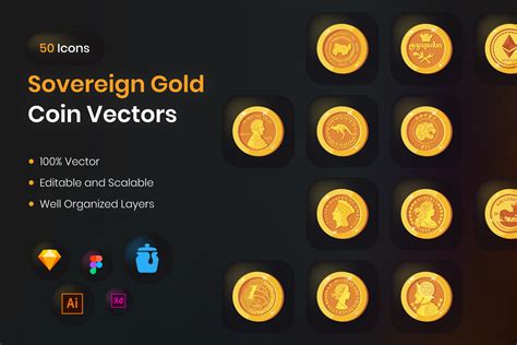 Sovereign Gold Coin Vectors | Creative Market