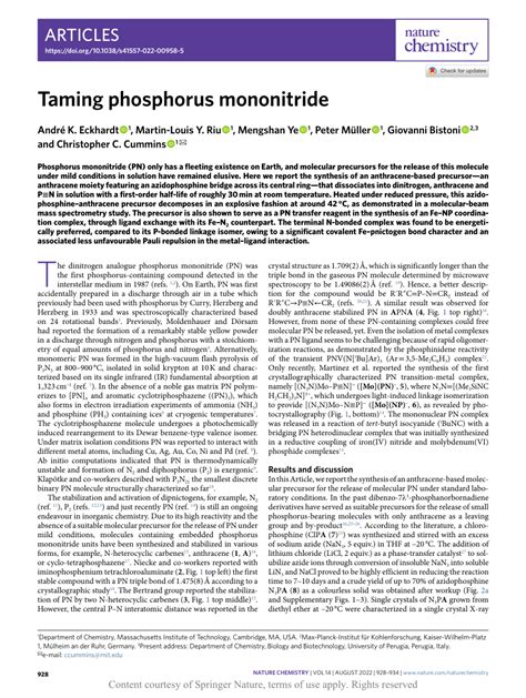 Taming Phosphorus Mononitride Request Pdf