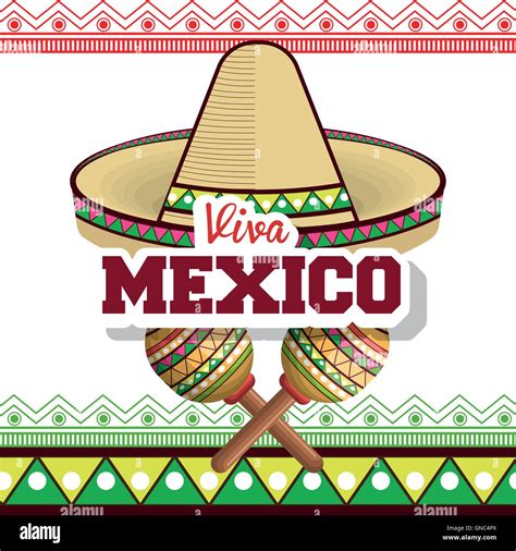 Viva Mexico Sombrero Poster Icon Stock Vector Image And Art Alamy