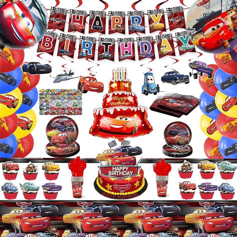 201 Pcs Lightning Mcqueen Birthday Party Supplies India Ubuy