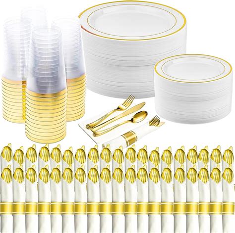 Amazon Prestee Piece Disposable Party Dinnerware Set For