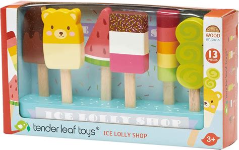 Ice Lolly Shop 7 Pieces Pretend Food Play Toy With Wooden Popsicle