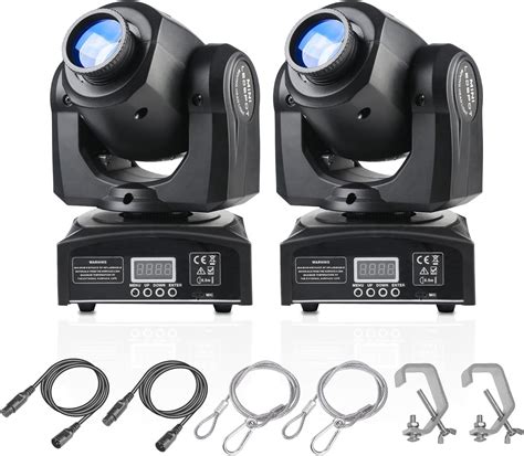 2Pack LED Moving Head Light Mini 30W DJ Moving Head GOBO Light With 8