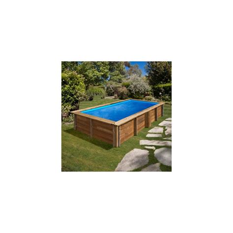 Removable Wooden Pool Gre Sunbay Lemon Rectangular 375x200x68 Grupo