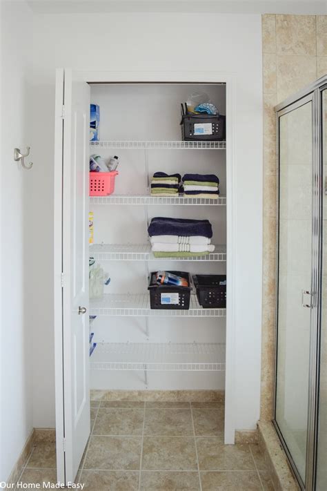 Bathroom Linen Closet Reveal Our Home Made Easy