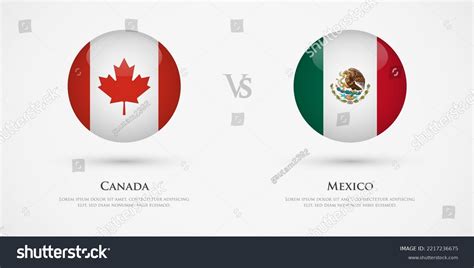 Canada Vs Mexico Country Flags Template Stock Vector (Royalty Free ...