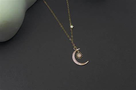 Gold Moon And Stars Necklace 18k Vermeil Crescent Moon Etsy Artofit