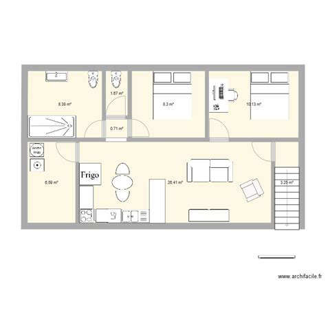 Appartement Plan dessiné par cridep