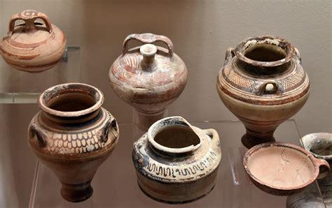 Mycenaean Pottery Vessels From Jordan Illustration World History