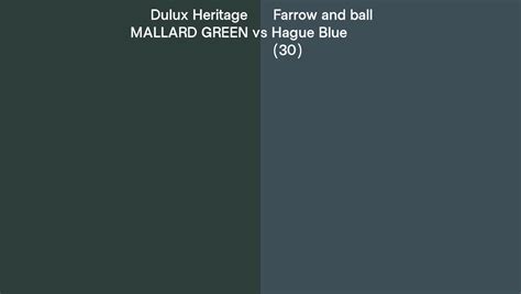 Dulux Heritage Mallard Green Vs Farrow And Ball Hague Blue 30 Side By Side Comparison