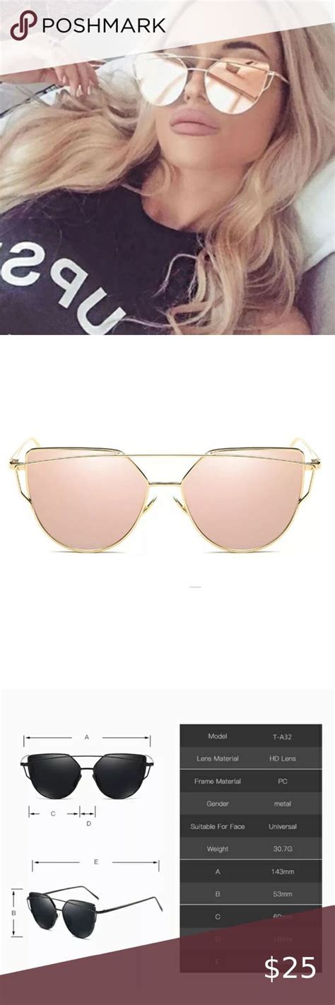 Cat Eye Aviator Sunglasses Pink Gold 60 18 145 Mirrored Aviator Sunglasses Boutique