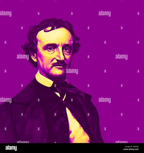 Portrait Of Edgar Allan Poe 1809 1849 American Writer Digitally