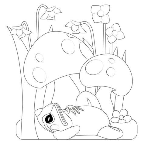 Mushroom And Frog Coloring Page Frog Coloring Pages Coloring Pages