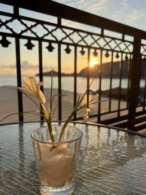 Erste Sonnenuntergang Hotel Belle Helene Beach Afionas