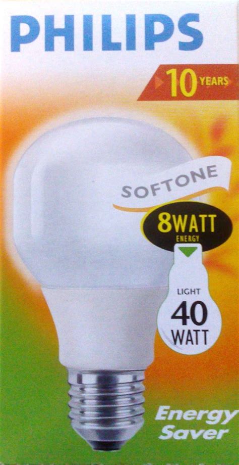 X Philips Softone W W W T Cfl Energy Saver Light