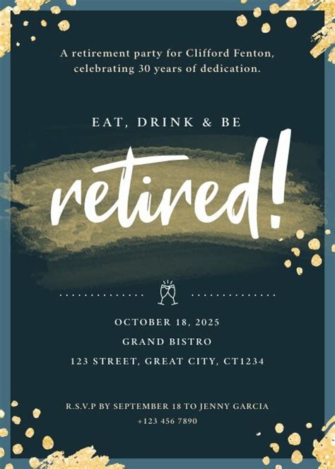 Retirement Party Invitation Free Cards Template Piktochart