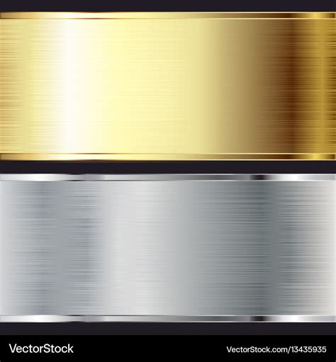 metal background texture steel  gold set vector image