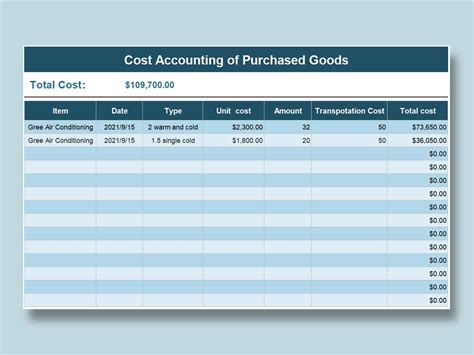 EXCEL Of Blue Excel For Cost Accounting Xlsx WPS Free Templates