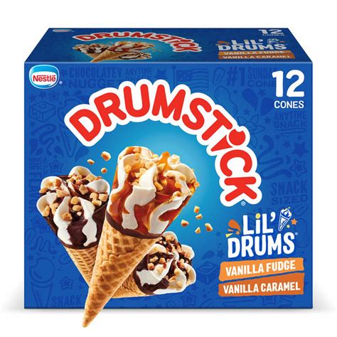 Drumstick Lil Drums Vanilla Fudge Swirl And Vanilla Caramel Swirl