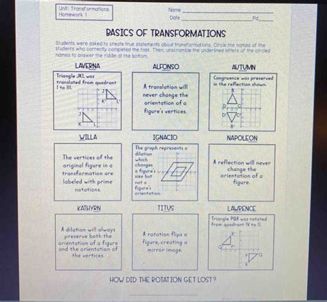 Solved Unit Transformations Name Homework 1 Date Pd Basics Of