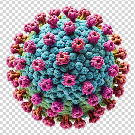 Premium PSD | Human papillomavirus hpv type 16 structure isolated on