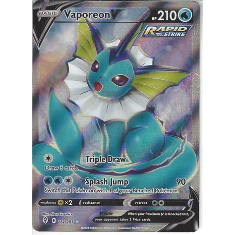 Pokemon Trading Card Game 172203 Vaporeon V Rare Ultra Card Swsh