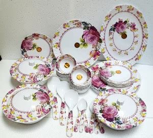 Radhe Crockery Pack Of 40 Melamin Dinner Set Price In India Buy Radhe