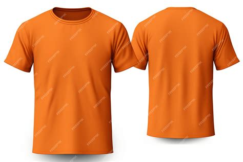 Premium Photo | Orange Male TShirt in Full View Front and Back Side