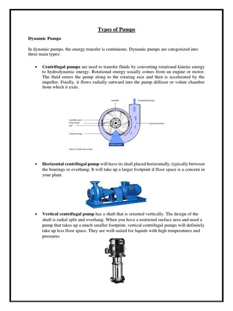 Types of Pumps | PDF | Pump | Horsepower