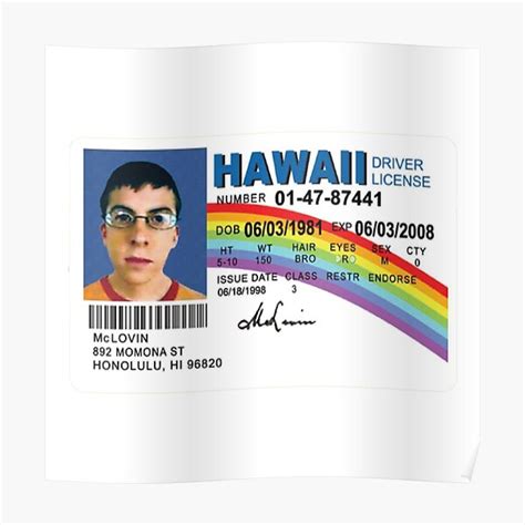 Mclovin Id Poster For Sale By Lindmerlin Redbubble