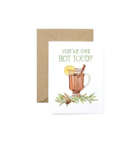 Hot Toddy Holiday Cocktail Greeting Card Illustrated Winter Etsy Italia