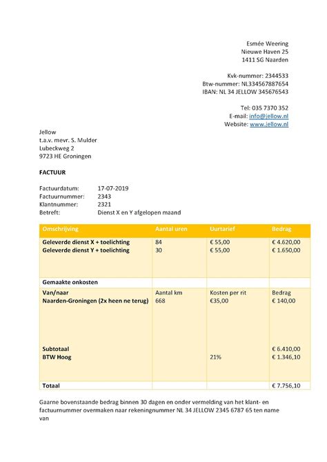 Factuur Opstellen Bekijk Hier Het Stappenplan En Voorbeeld Factuur