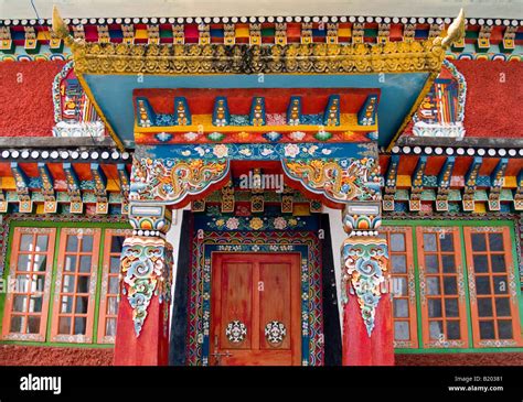 outrageously colorful architecture at Pemayangtse Tibetan Buddhist ...