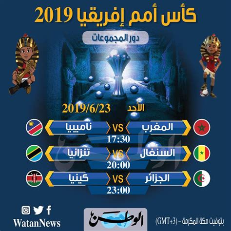 جدول مباريات اليوم الأحد في بطولة أمم أفريقيا مصر