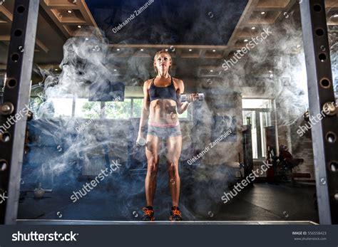 Sexy Athlete Blonde Fitness Woman Gym Stock Photo 556558423 Shutterstock
