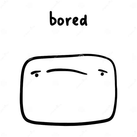 bored face hand drawn vector illustration  cartoon doodle style