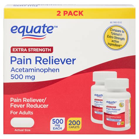 Equate Extra Strength Acetaminophen Pain Reliever Fever Reducer