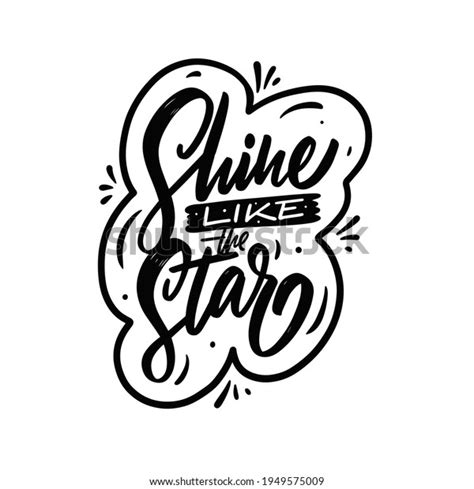 Shine Like Star Hand Drawn Black Stock Vector (Royalty Free) 1949575009 ...