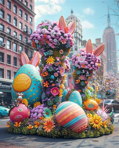 Premium Photo | 3D models of Easter parade floats