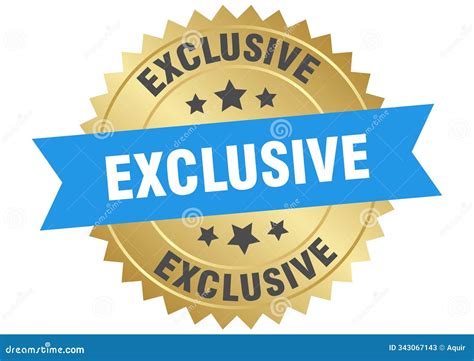 exclusive exclusive  blue  gold label isolated  transparent