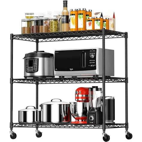 Adjustable Storage Shelving Unit, Heavy Duty Steel Wire Rack with ...