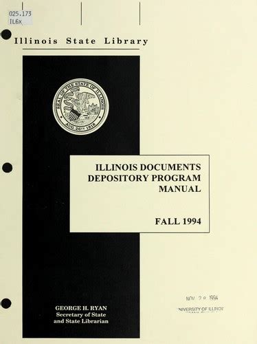 Illinois Documents Depository Program Manual By Illinet Government