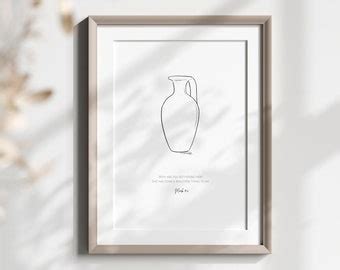 Printable Christian Line Art, Alabaster Jar, Bible Verse Art, Black and White Modern Wall Decor ...