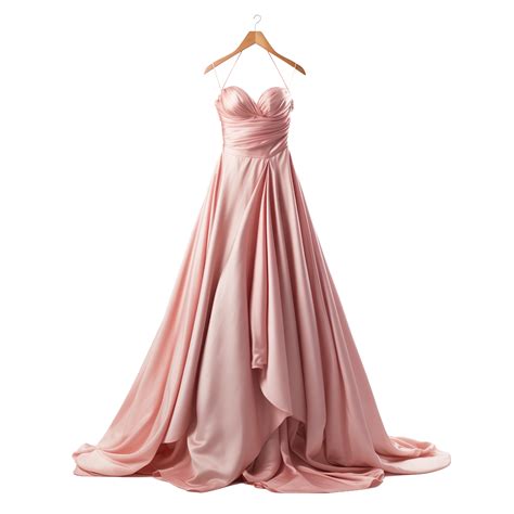 Elegant Pink Satin Dress on a Hanger 47591698 PNG