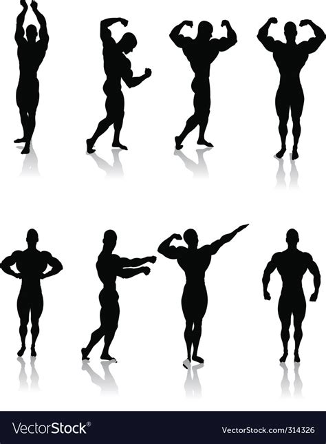 Classic bodybuilding poses Royalty Free Vector Image